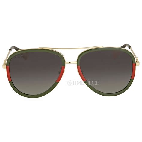 Gucci Grey Gradient Aviator Unisex Sunglasses Gg0062s 003 57