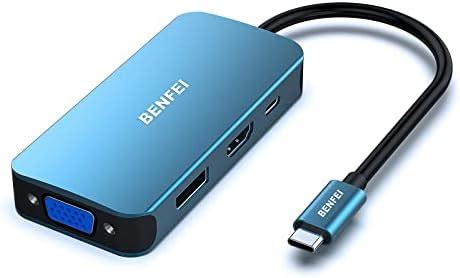 BENFEI Adaptador USB C A HDMI VGA DisplayPort Ver 3 Pantallas