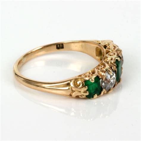 Buy 18ct Antique Emerald And Diamond Ring Kalmar Antiques