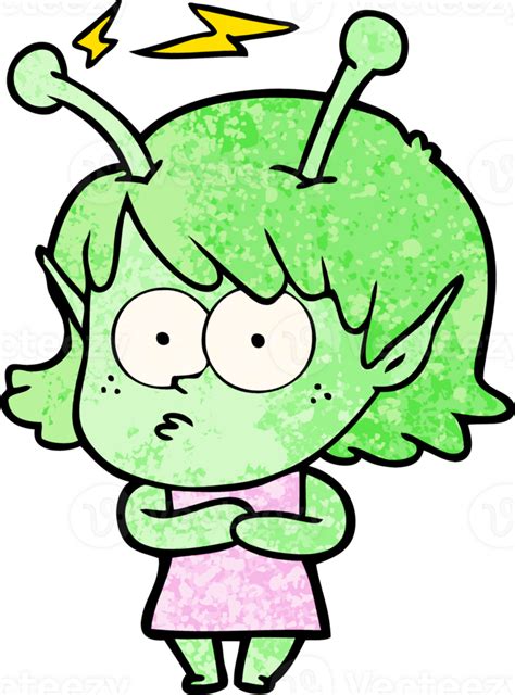 Dibujos Animados Extraterrestre Niña Dibujo 47186217 Png