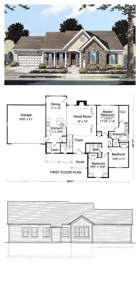 16 best images about Ranch House Plans on Pinterest | Breakfast bars, Bonus rooms and Gas logs