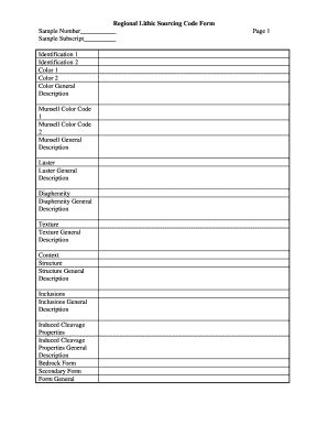 Fillable Online Jan Ucc Nau Regional Lithic Sourcing Code Form Sample