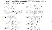 Answered 15 24 Long Division Of Polynomials Remainder Using Long