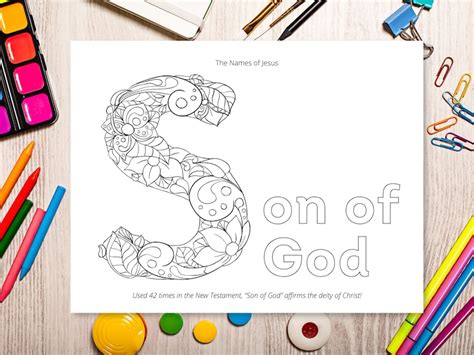 PRINTABLE Names of Jesus Coloring Pages, Sunday School, Homeschool, Scripture Verses, Christian ...