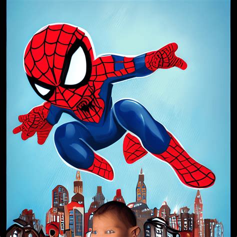 Cute Baby Spiderman Cartoon Nursery Poster Creative Fabrica