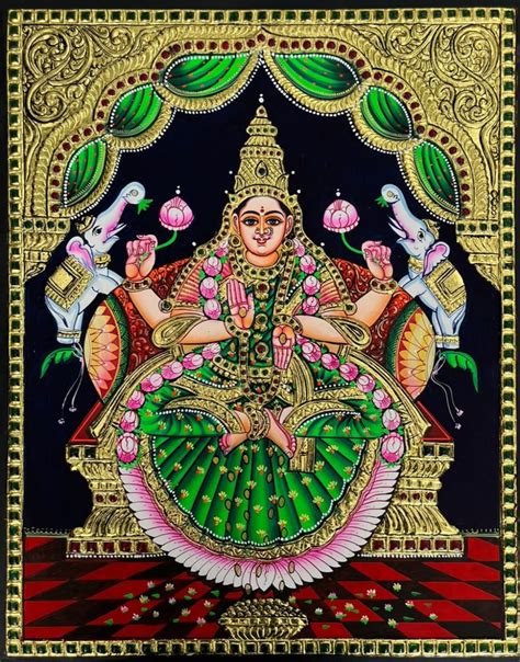 Gaja Lakshmi Tanjore Painting Customization Lakshmi Tanjore Art Gallery