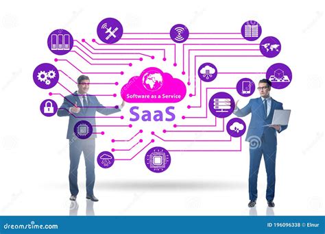 Software As A Service Saas Concept With Businessman Stock Photo