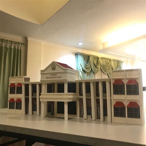 A Large Model Of A Building On Top Of A Table