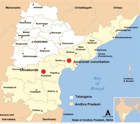 Map of bifurcated states of Andhra Pradesh and Telangana Source:... | Download Scientific Diagram