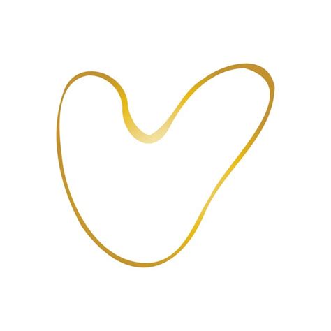 Corazón Dibujado A Mano De Garabato Dorado Simple Elemento De Diseño Aislado Para El Romance De