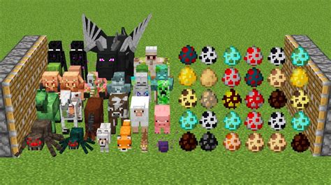 All Minecraft Mobs All Spawn Eggs YouTube