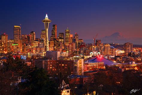 M154 Seattle Skyline at Night, Washington | Randall J Hodges Photography