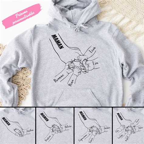 Sweat Personnalis Femme Pull Personnalis Aux Pr Noms Des Enfants