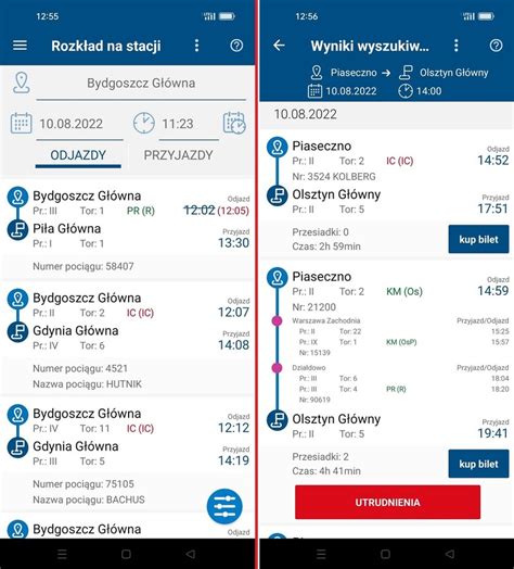 Rozkład jazdy PKP Aplikacja Portal Pasażera z błędami Opóźniony