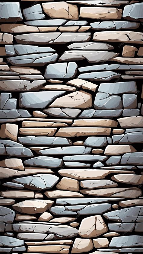 Premium Vector | Stone wall masonry background drawing cartoon artwork vector