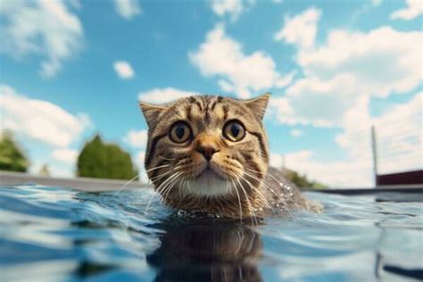 Cat Swimming Stock Photos, Images and Backgrounds for Free Download