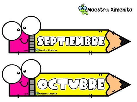 Pin De Idaly En Meses Etiquetas Preescolares Calendario Preescolar