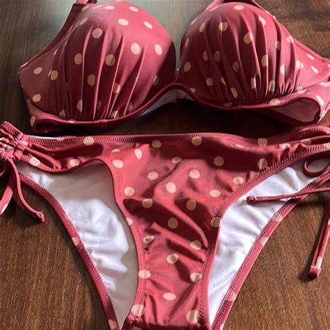 Shade Shore Swim Shade Shore New Polka Dot Bikini Set Rust Color