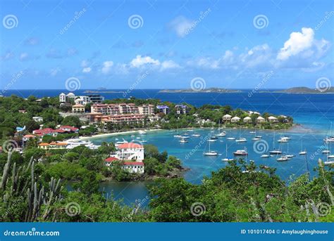 Cruz Bay St John Us Virgin Islands View From Above Stock Photo