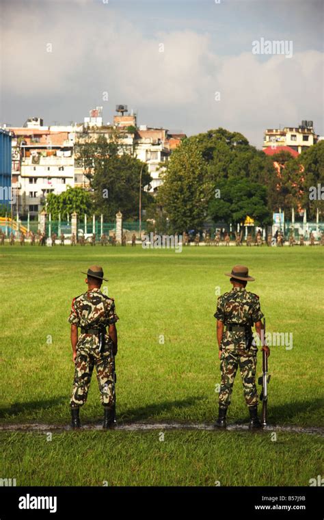 Two Nepal Army soldiers in Kathmandu Stock Photo - Alamy