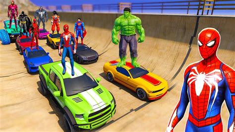 Spiderman With Superheroes Cool Cars Amazing Racing Challenge