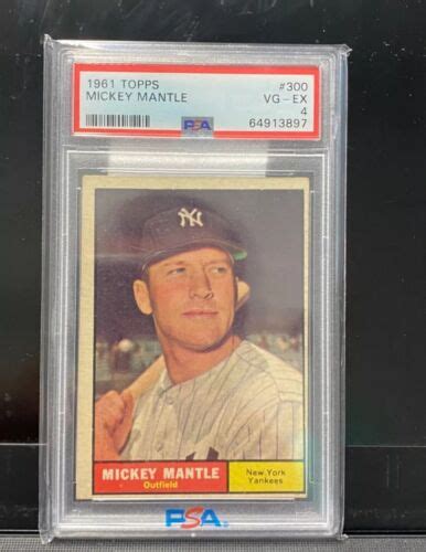 1961 Topps 300 Mickey Mantle New York Yankees HOF PSA 4 VG EX EBay