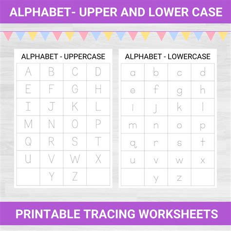 Alphabet Tracing Worksheets Letter Tracing Printable Learn the Alphabet ...