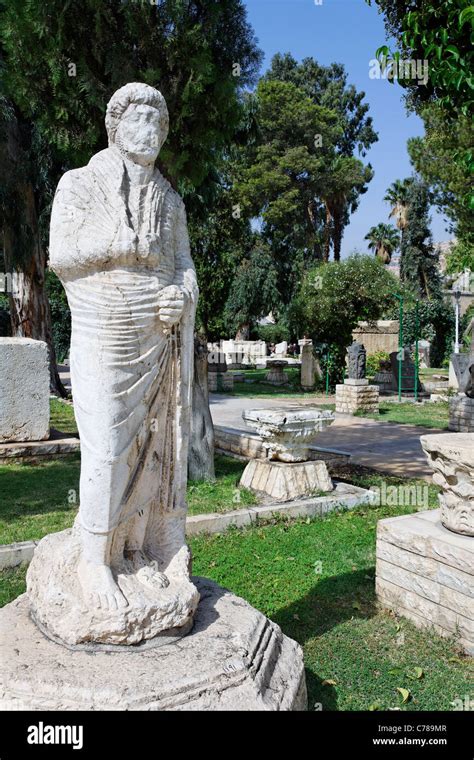 Statues In The Gardens Of The National Museum Damascus Syria Stock