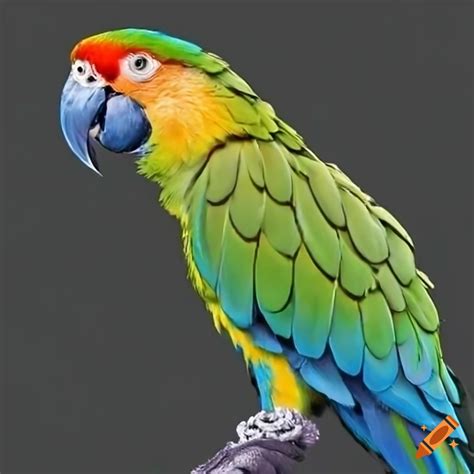 Colorful Parrot Perched On A Branch On Craiyon