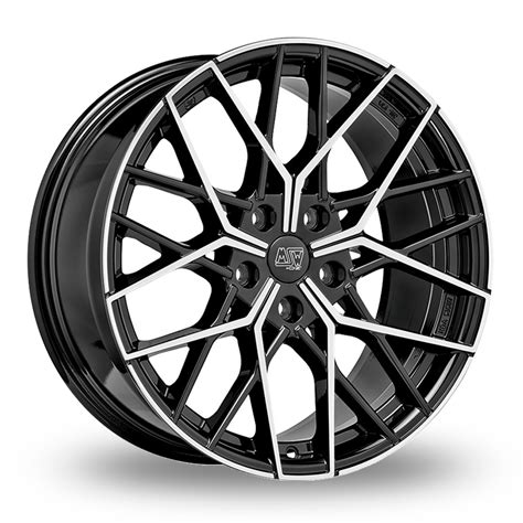 MSW By OZ 74 Gloss Black Polished 18 Wider Rear Alloy Wheels Wheelbase