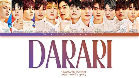 TREASURE 트레저 다라리 DARARI Color Coded Lyrics YouTube