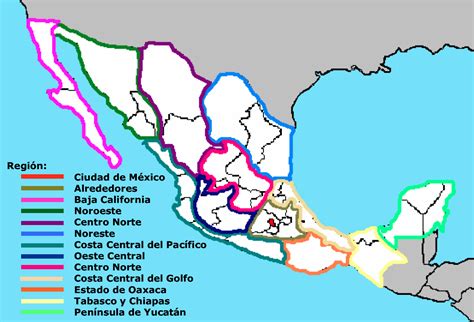 Regiones de México de México para explorar en nuestros viajes y aventuras.