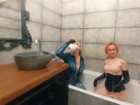 Latex Rubber In The Bathroom Lesbian Latex Petting Milk Amateur Porn Feat Arya Grander XHamster
