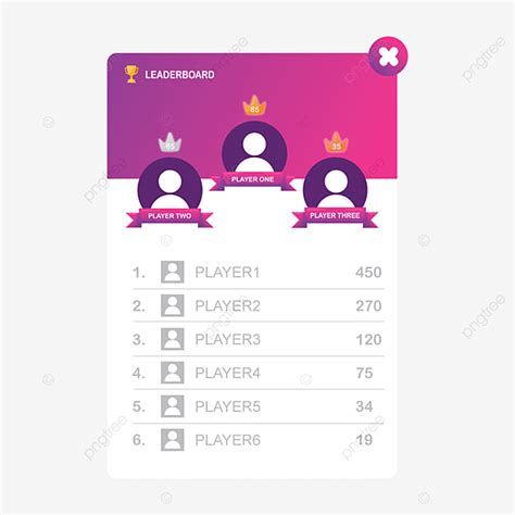 Game Leaderboard Ranking Vector Design Images Leaderboard For Game