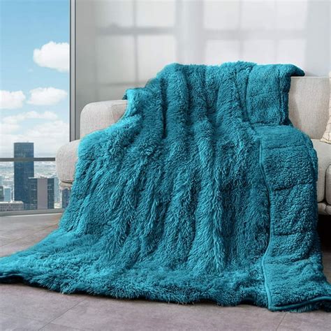 Uttermara Faux Fur Weighted Blanket 15lbs Super Soft Plush Fleece And