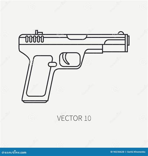 M Legendary Assault Rifle Vector Illustration Classic Armament Flat