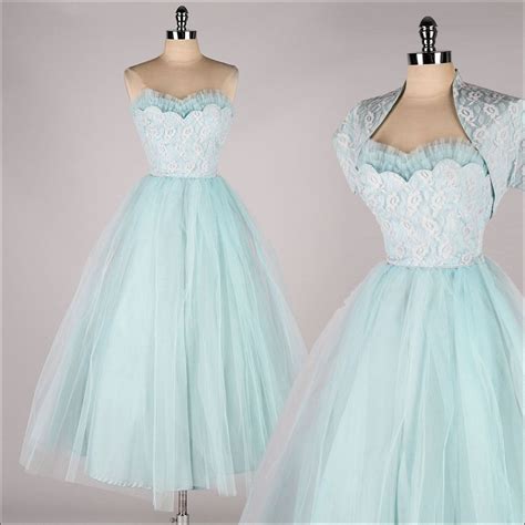 Vintage 1950s Dress Powder Blue Tulle By Millstreetvintage 165 00