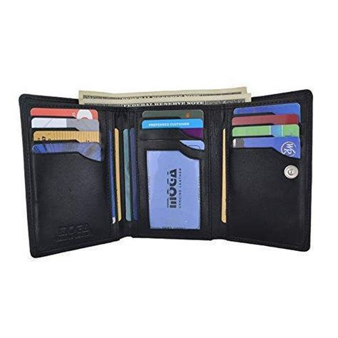 Marshal Wallet Moga Genuine Leather Womens Trifold Credit Card Id