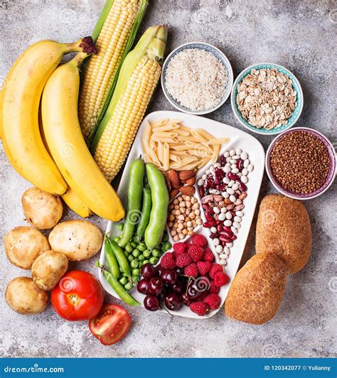 Healthy Products Sources of Carbohydrates. Stock Image - Image of cereals, food: 120342077