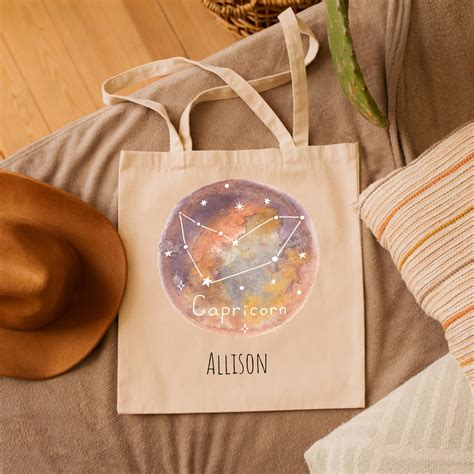 Custom Zodiac Sign Tote Bag Personalized Horoscope Tote Bag Gift Bag