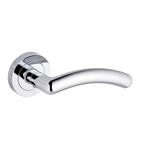 Medusa Lever On Rose Chrome Door Handle Set Chrome Handles