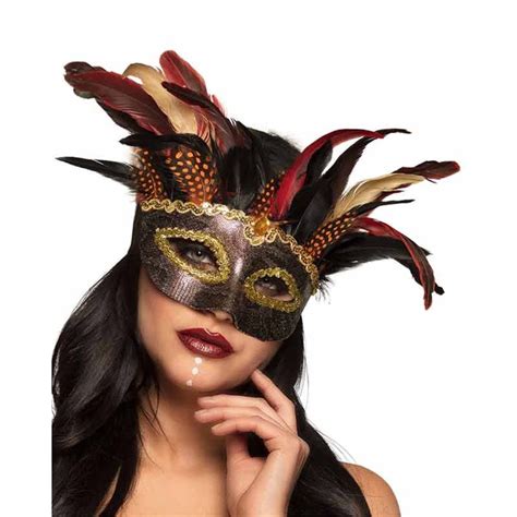 Snakeskin Feathered Masquerade Mask Party Delights