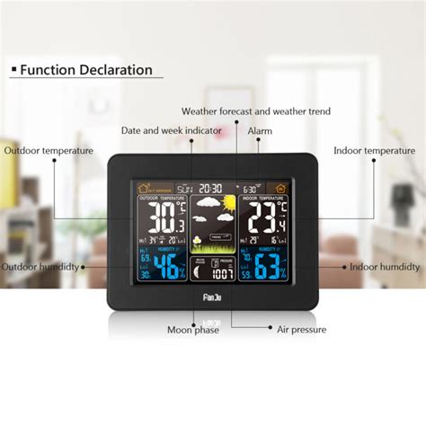 Fanju Fj Color Weather Station Indoor Outdoor Wireless Temperature