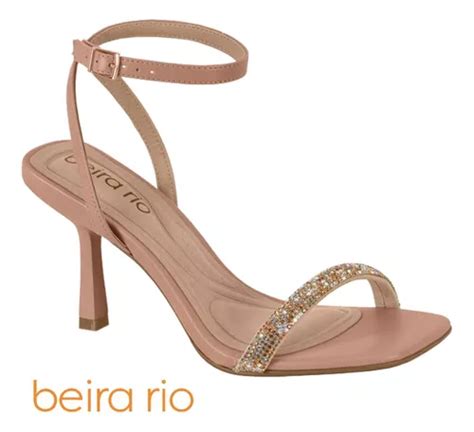Sandalia Salto Fino Nude Strass Festa 8490107 Frete grátis