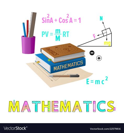 Mathematics poster supplies Royalty Free Vector Image