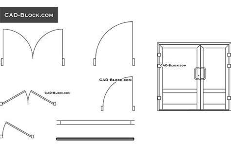 Doors in plan CAD Blocks free download