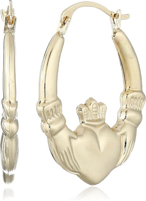 14k Gold 20mm Claddagh Hoop Earrings Amazon Ca Jewelry