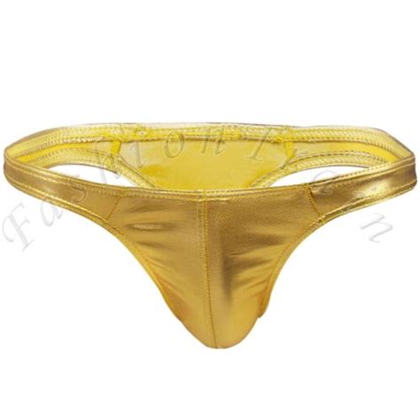 Sexy Men S Shiny Leather G String Thongs Tanga Underwear Bikini Briefs