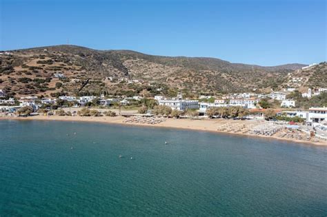 Premium Photo Andros Island Batsi Village Cyclades Greece Aerial