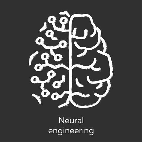 Neural engineering chalk icon. Neuroengineering. Biomedical engineering